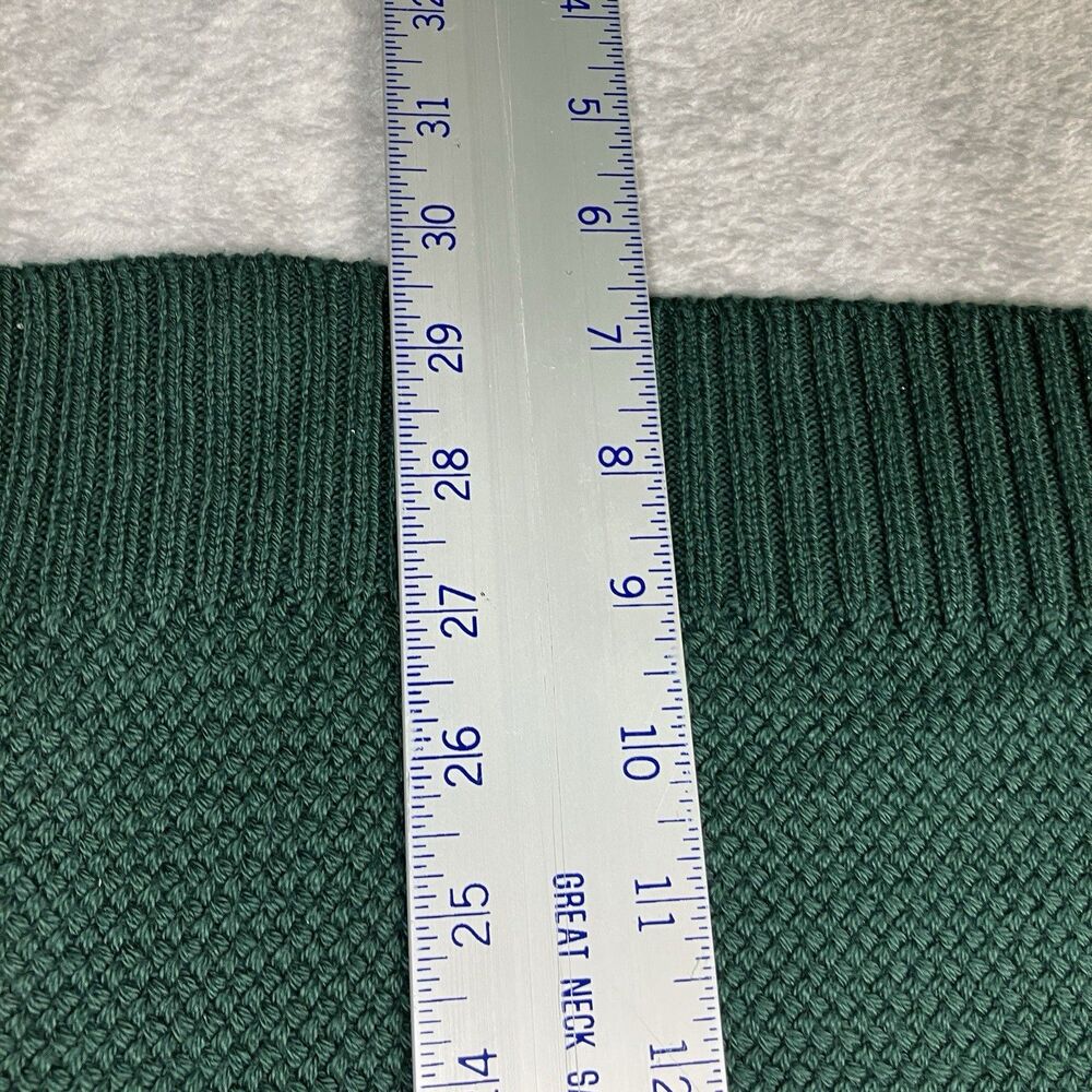 J Crew Sweater Mens S Green Crewneck Premium Basket-stitch Business Casual - Picture 5 of 16
